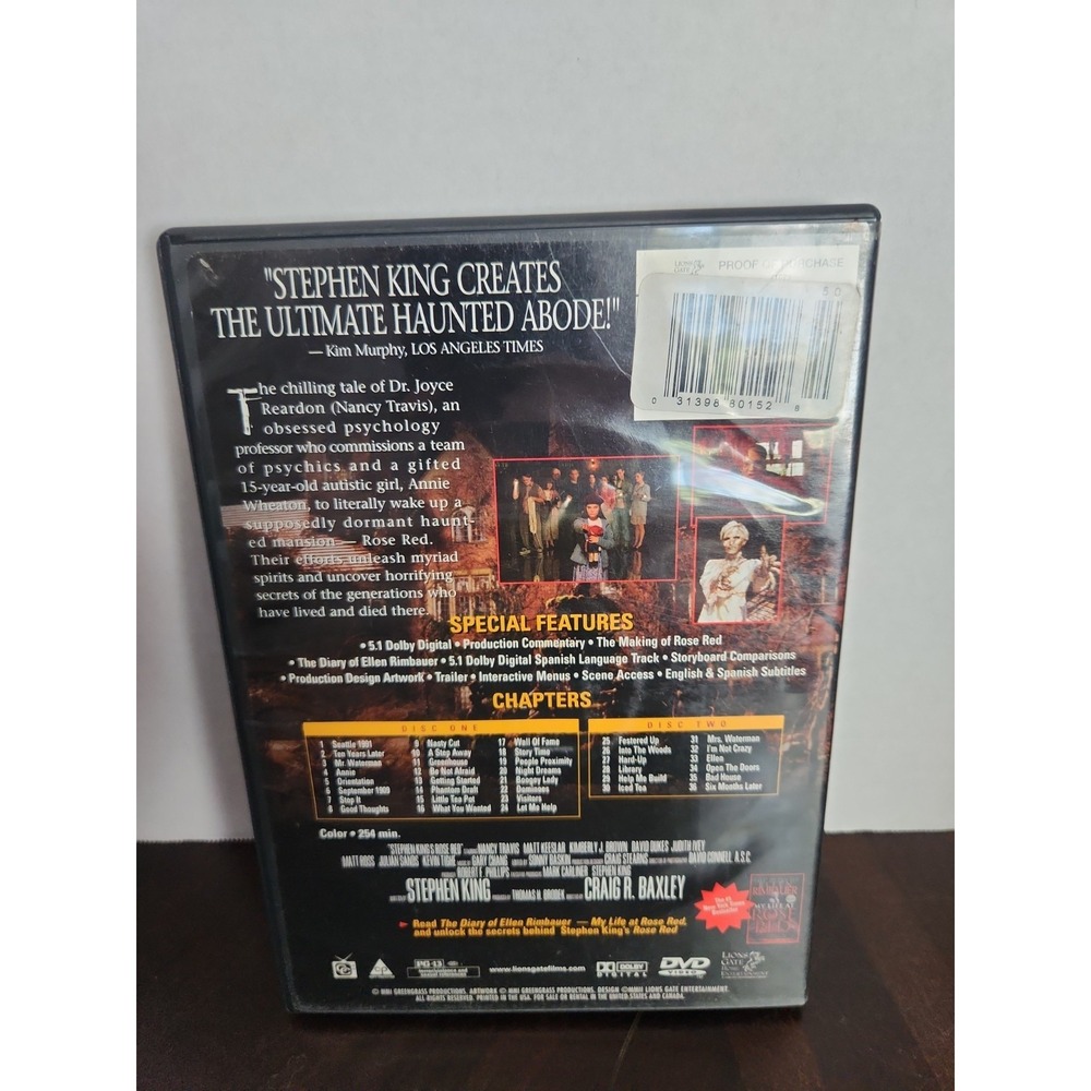 Rose Red (2 DVD Set Deluxe Edition) Stephen King Mini Series - Picture 3 of 5